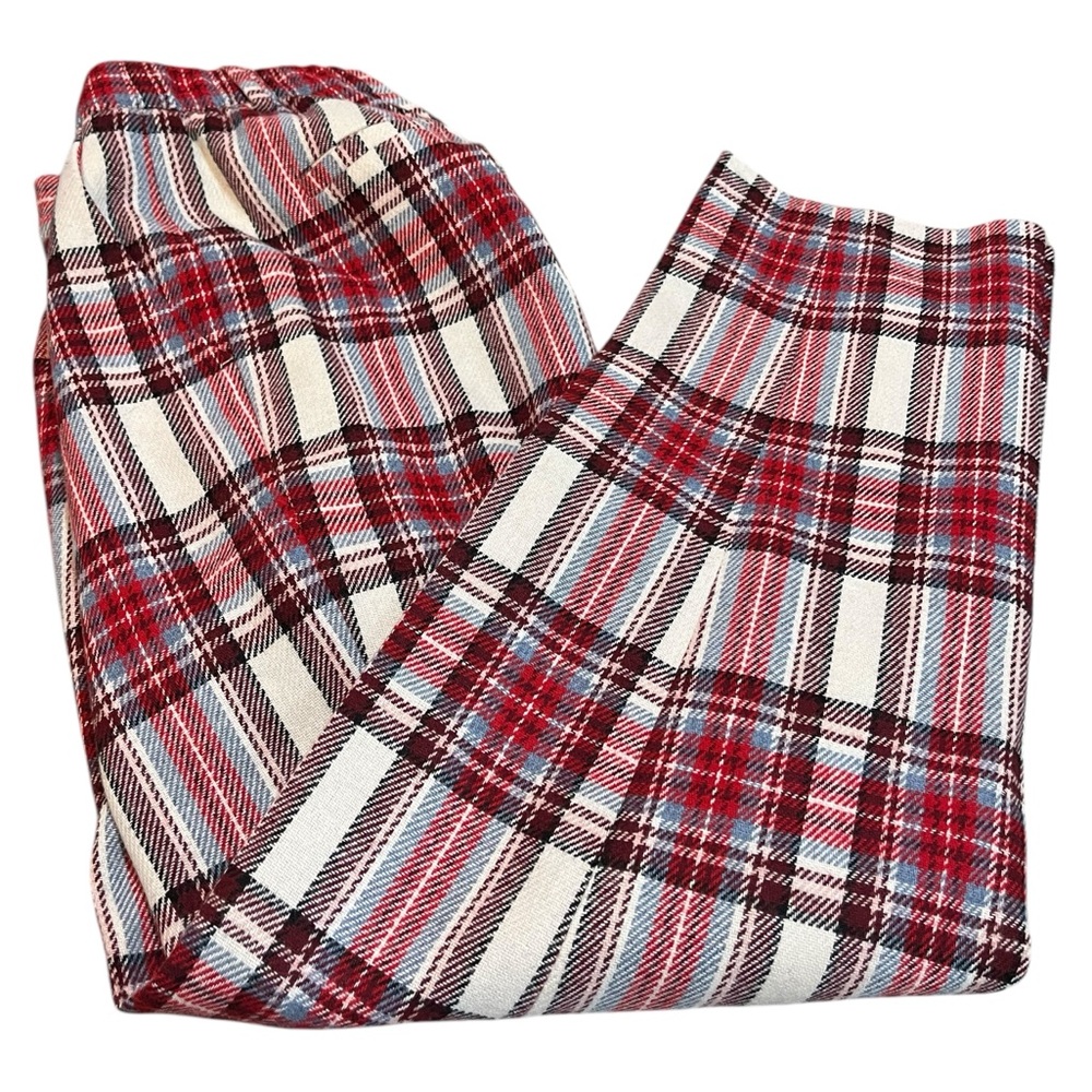 J. CREW NELLO GORI TARTAN PLAID HIGH WAIST WOOL BLEND TROUSERS RED SIZE 4